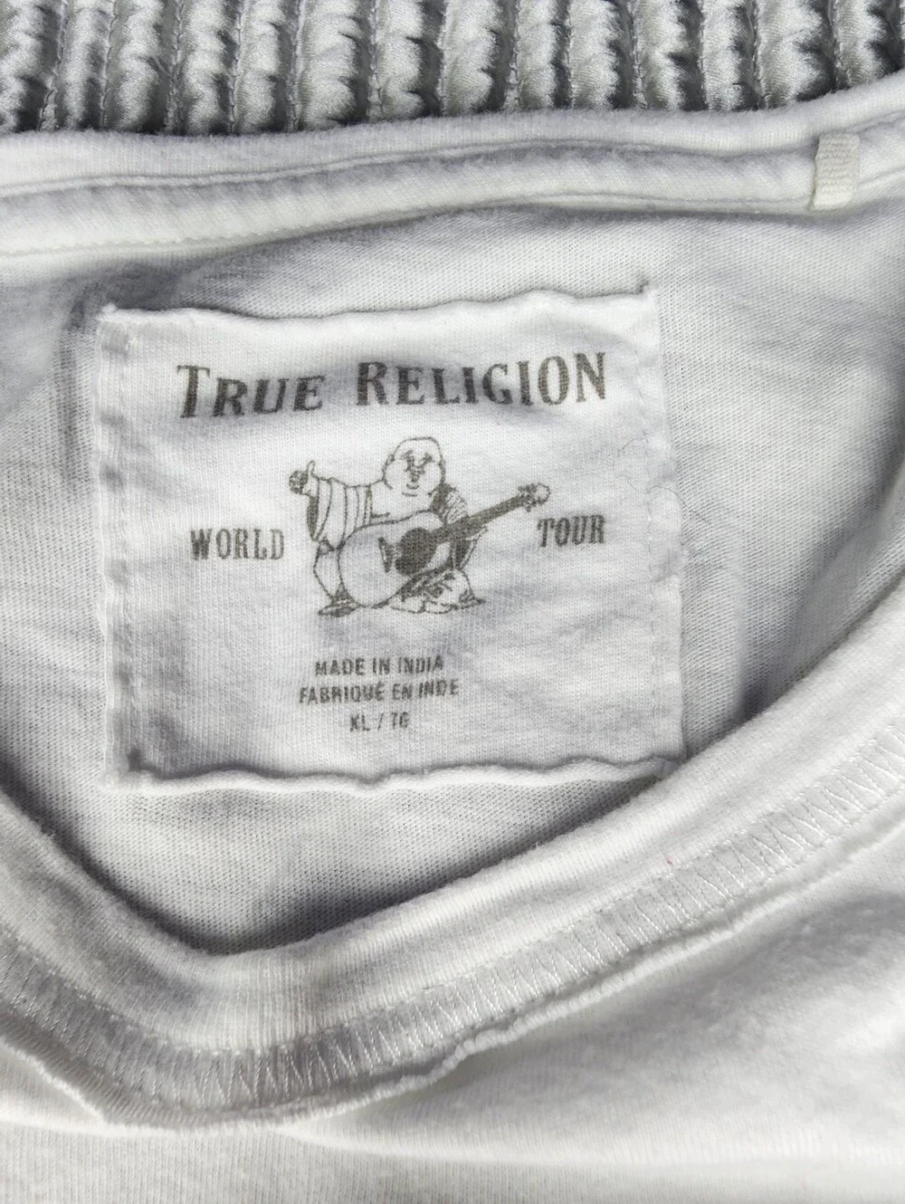 True Religion World Tour Textured Mens Horseshoe Graphic Logo Tee Reflective XL